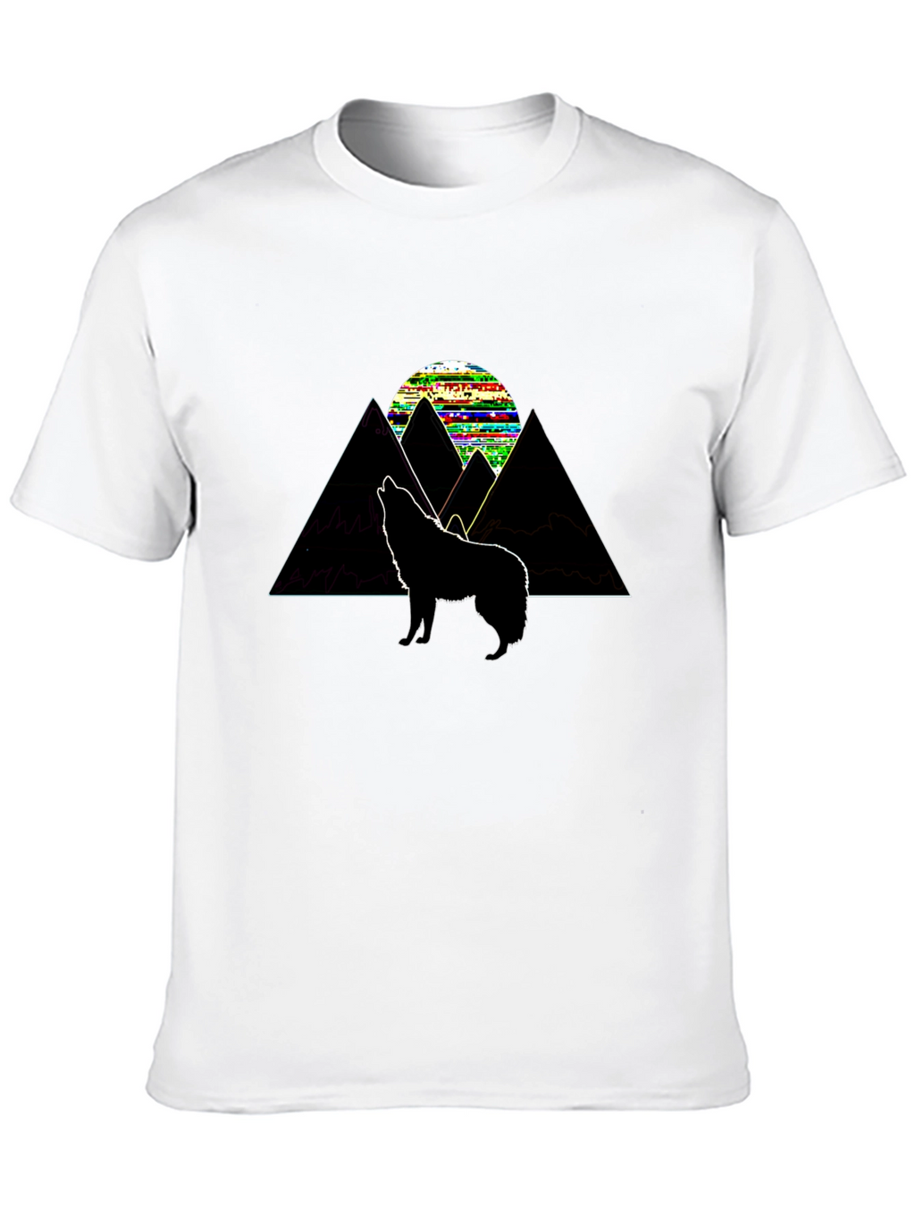 Mountain Wolf Graphic Tee - Black Cotton T-Shirt