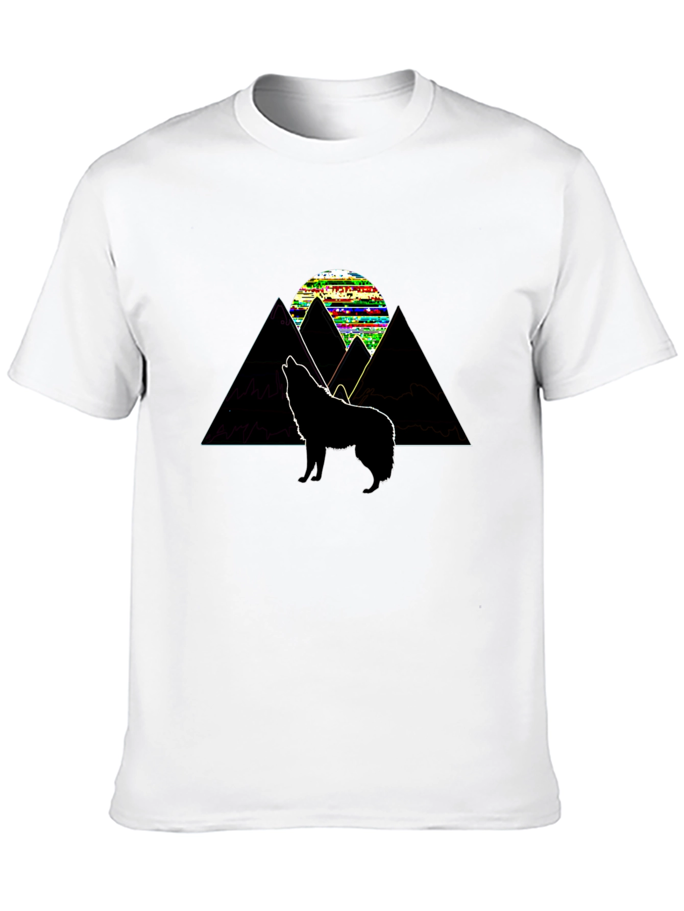 Mountain Wolf Graphic Tee - Black Cotton T-Shirt