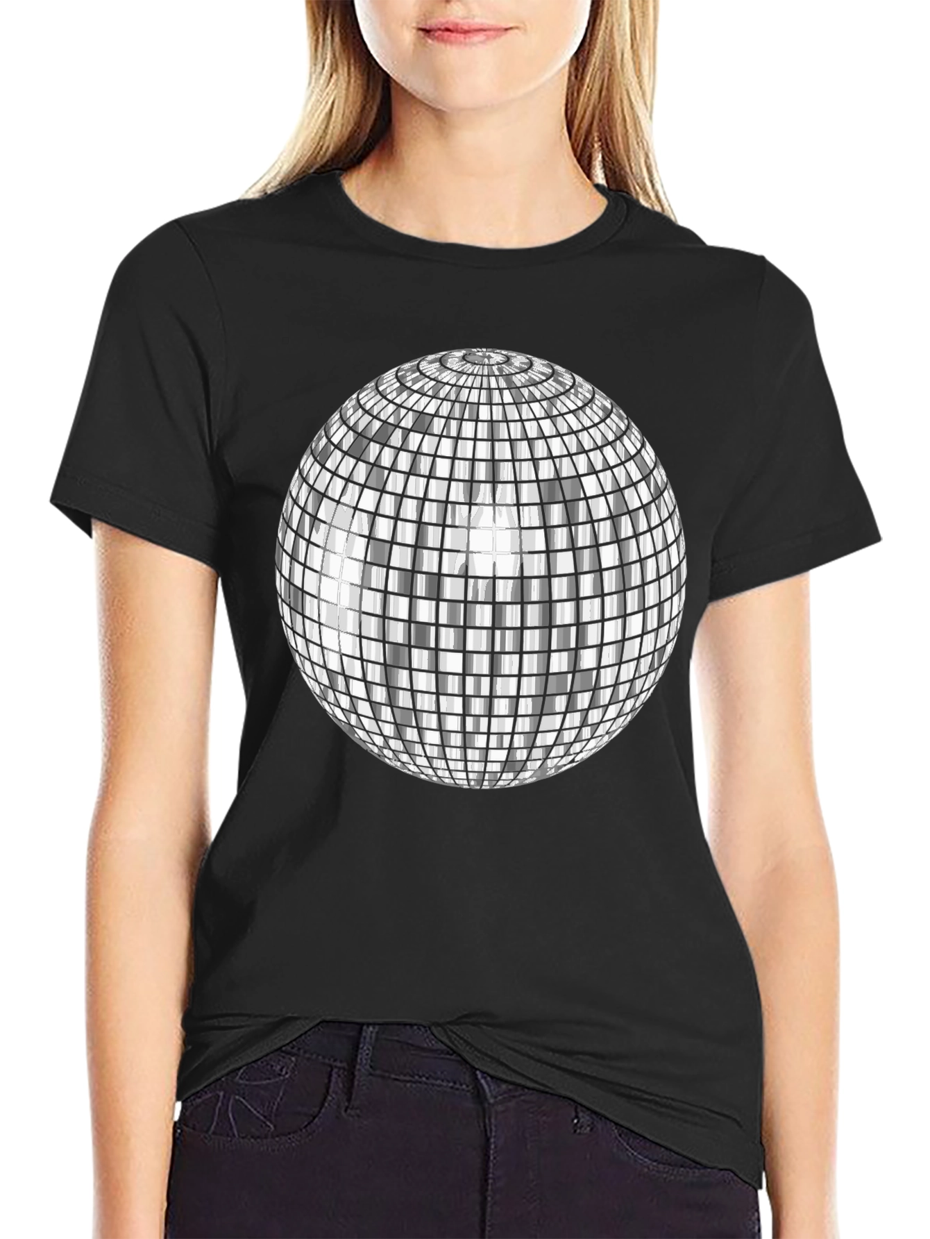 Disco Ball Graphic Tee - Shiny Fun Party Shirt
