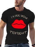 I Kiss You Tonight Graphic T-Shirt - Black