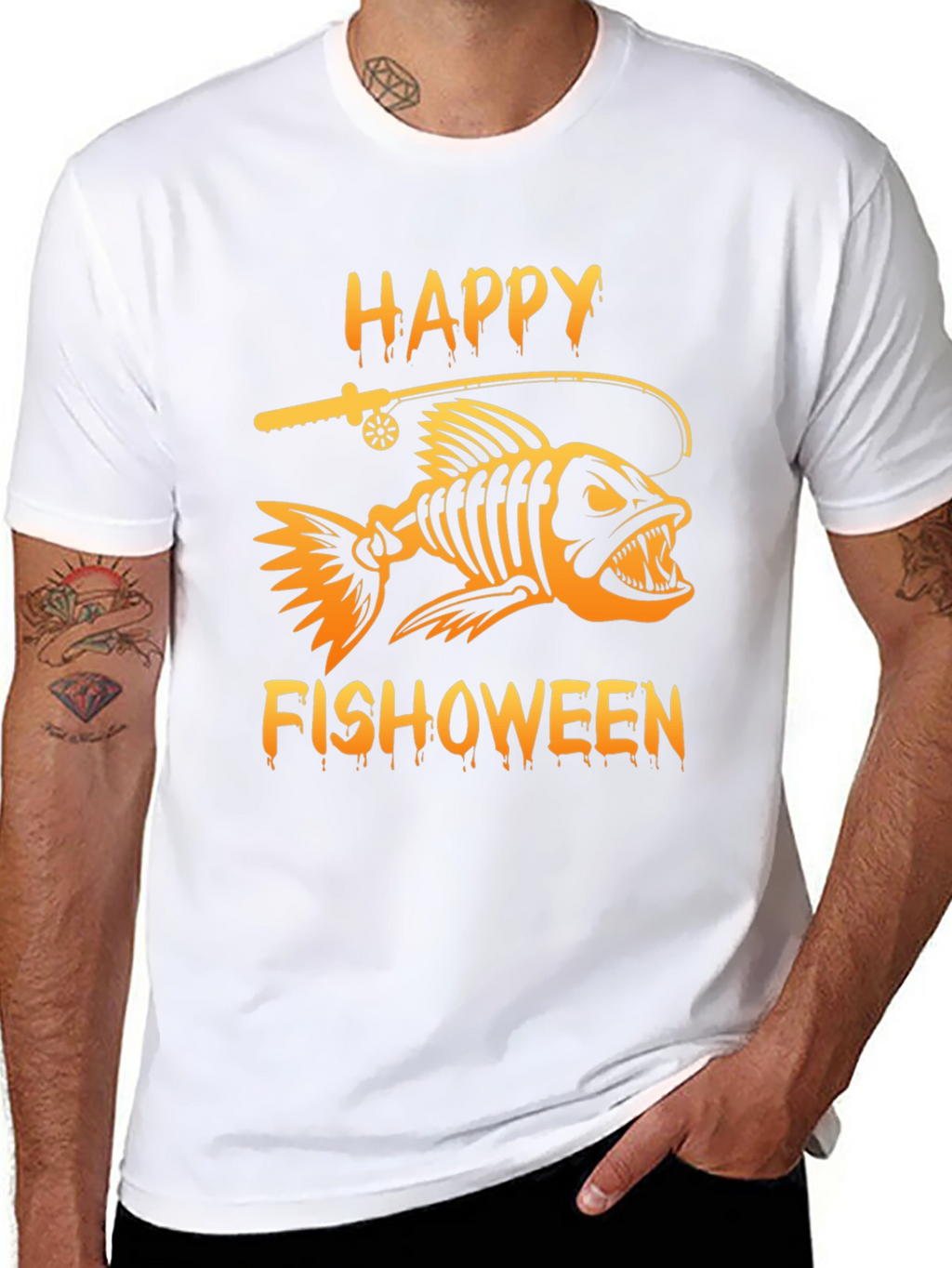 Happy Fishoween Black Graphic Tee