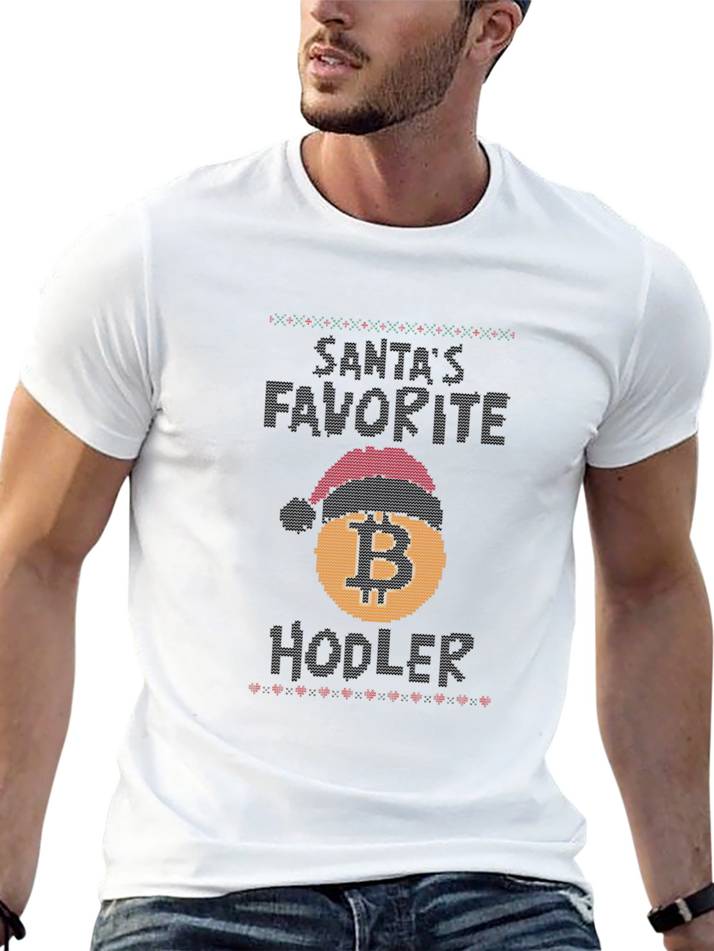 Santas Favorite Hodler Bitcoin Christmas T-Shirt