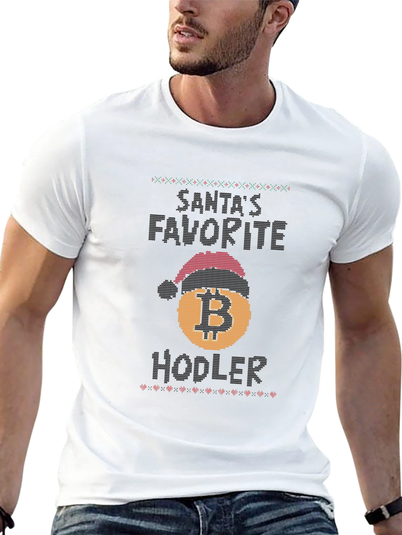 Santas Favorite Hodler Bitcoin Christmas T-Shirt