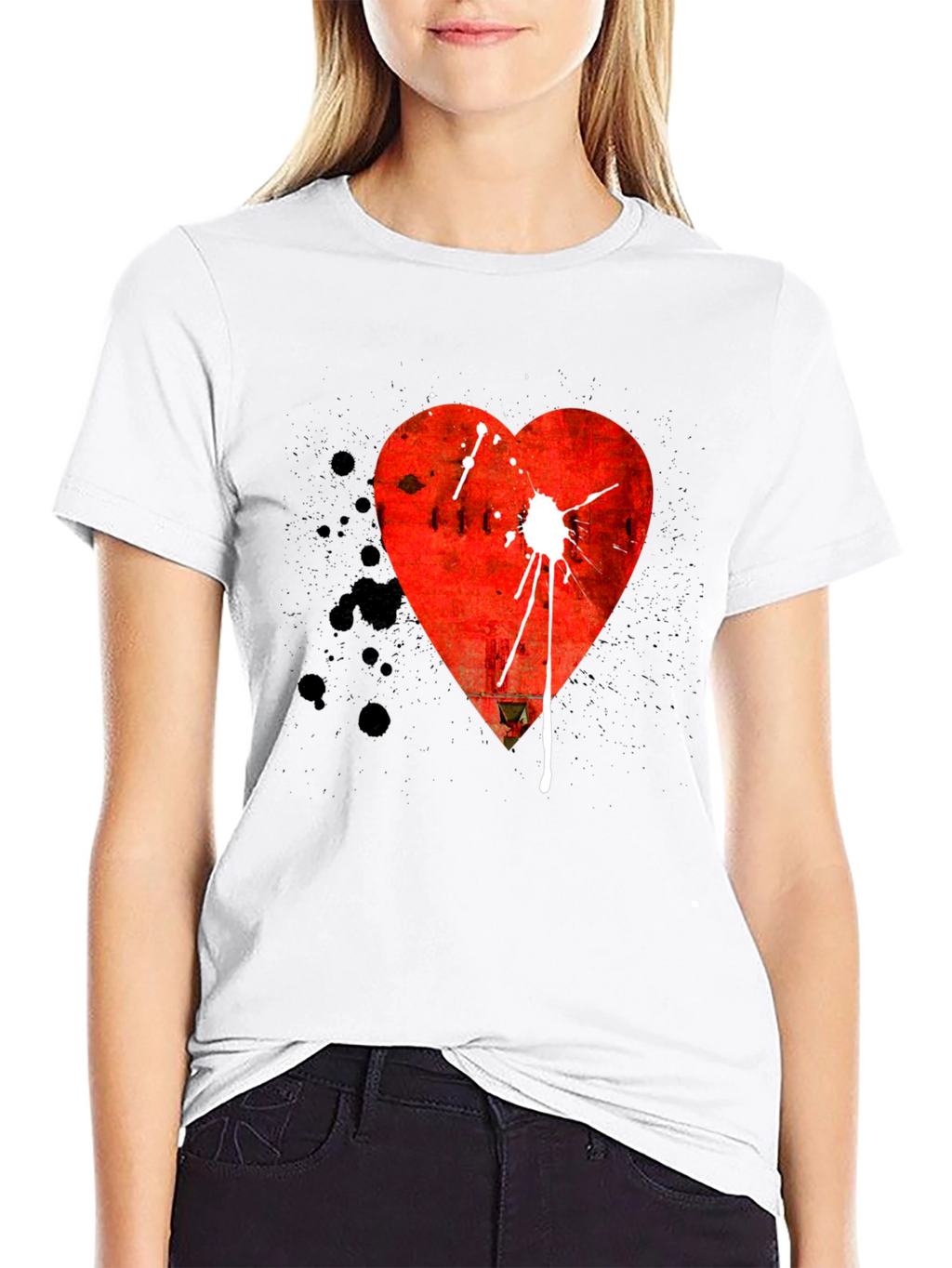 Heart Graphic Tee - Mens Black T-Shirt