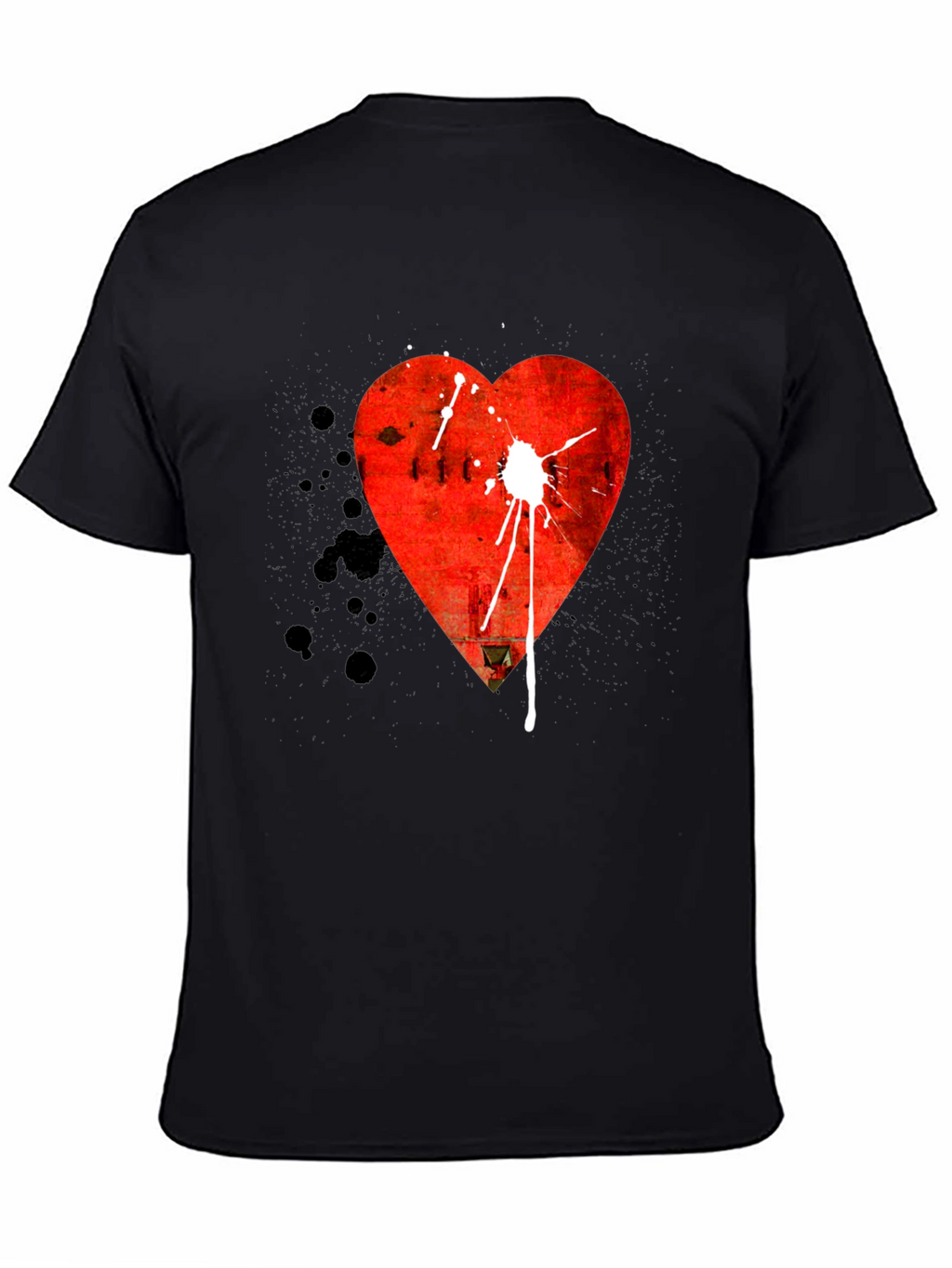 Heart Graphic Tee - Mens Black T-Shirt