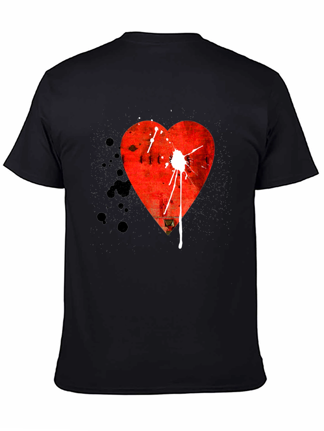 Heart Graphic Tee - Mens Black T-Shirt