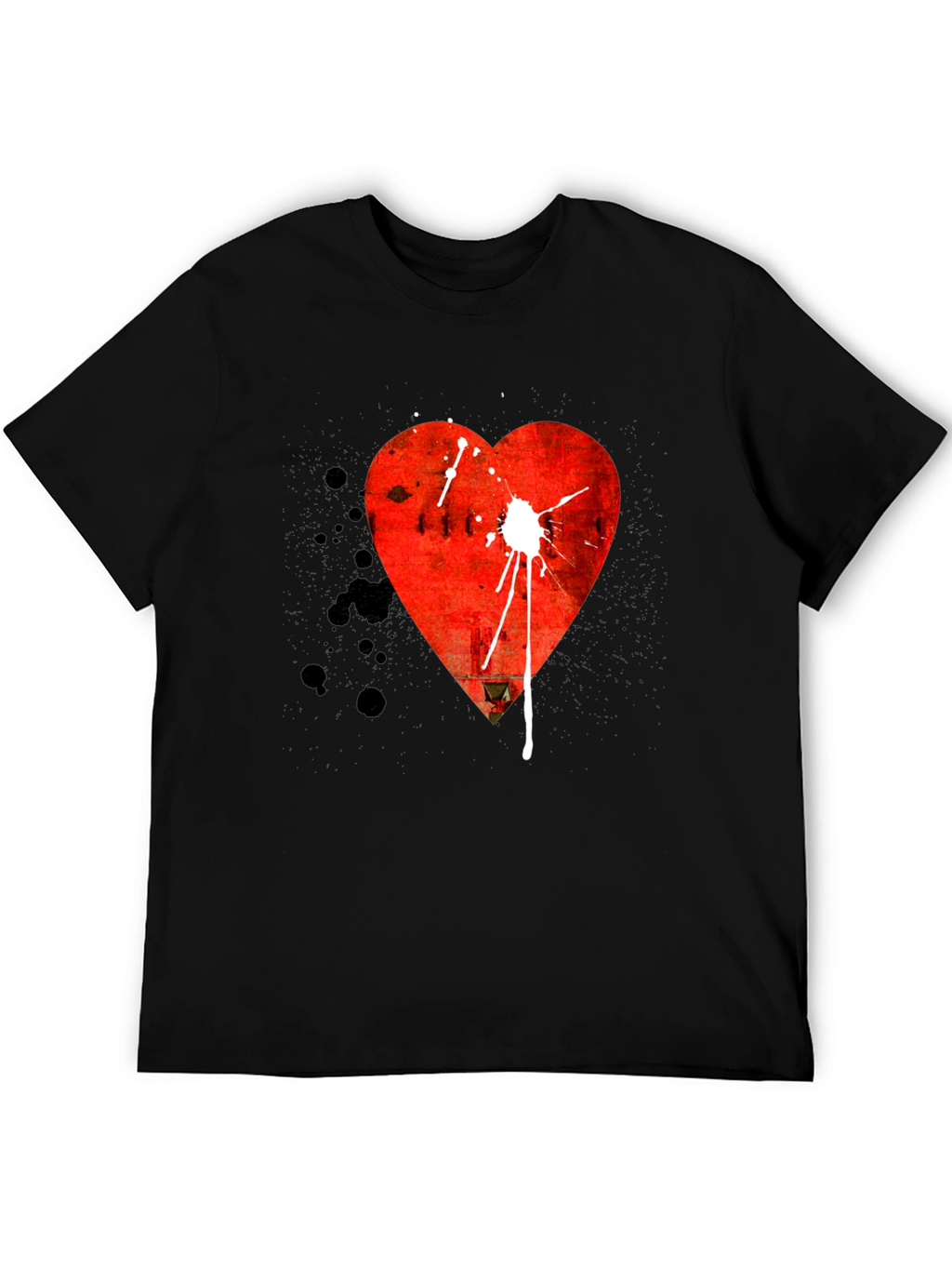 Heart Graphic Tee - Mens Black T-Shirt