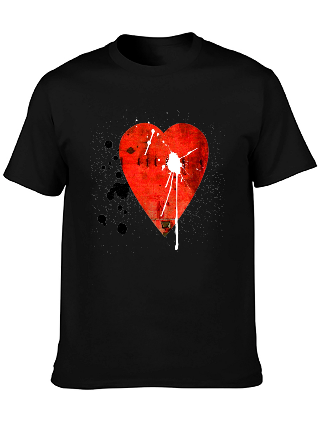 Heart Graphic Tee - Mens Black T-Shirt