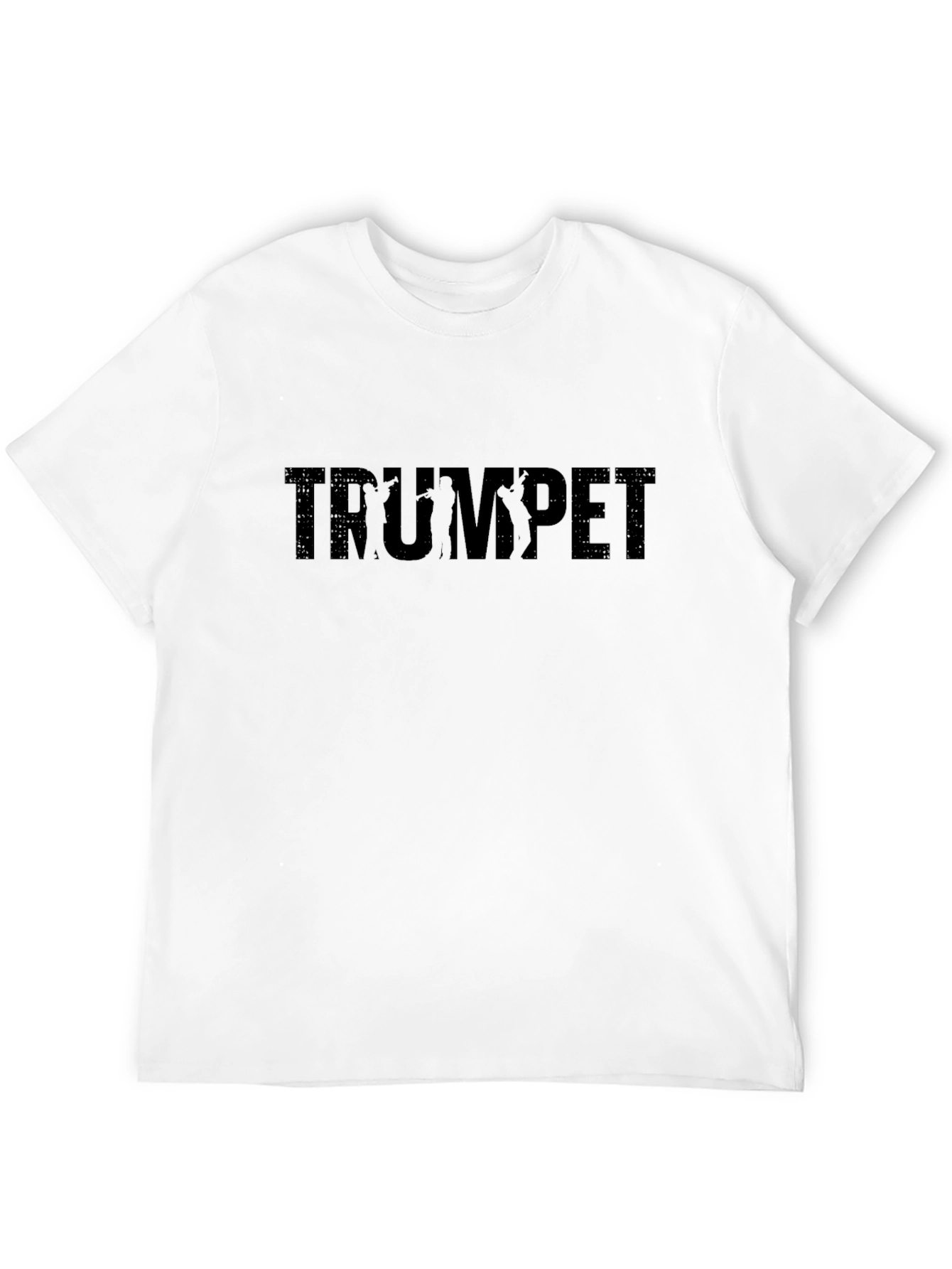 Trumpet Silhouette Graphic Black T-Shirt