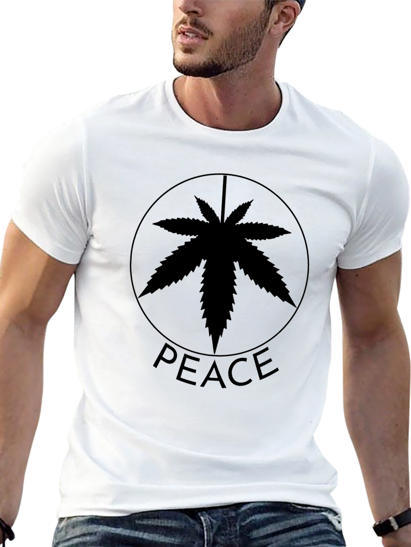 Peace Sign Marijuana Leaf T-Shirt