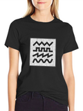 Abstract Wave Graphic Tee - Modern Black T-Shirt