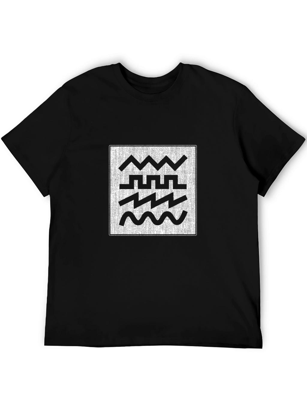 Abstract Wave Graphic Tee - Modern Black T-Shirt