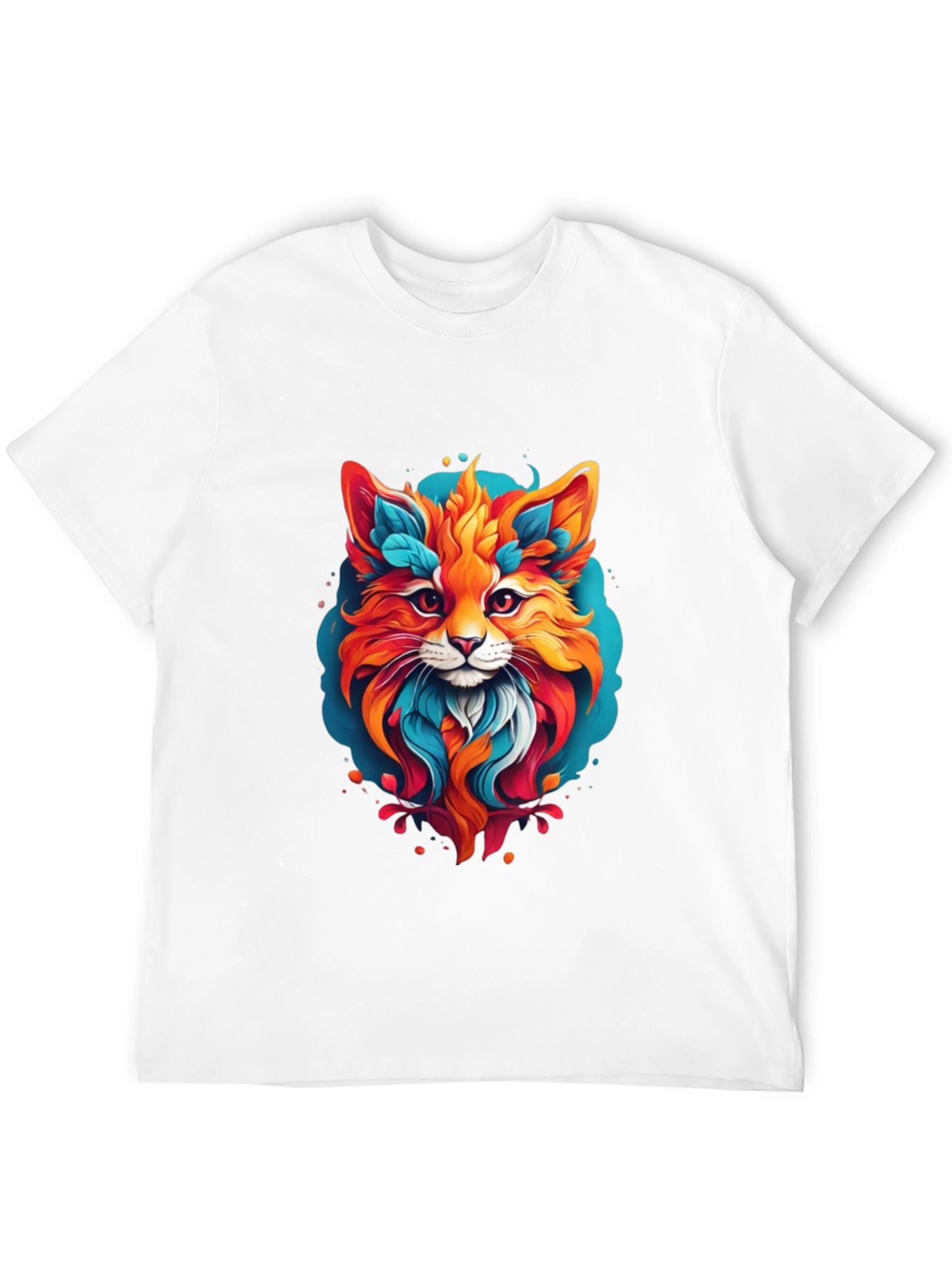 Vibrant Fox Graphic Black T-Shirt