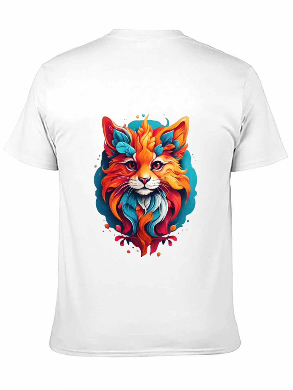 Vibrant Fox Graphic Black T-Shirt