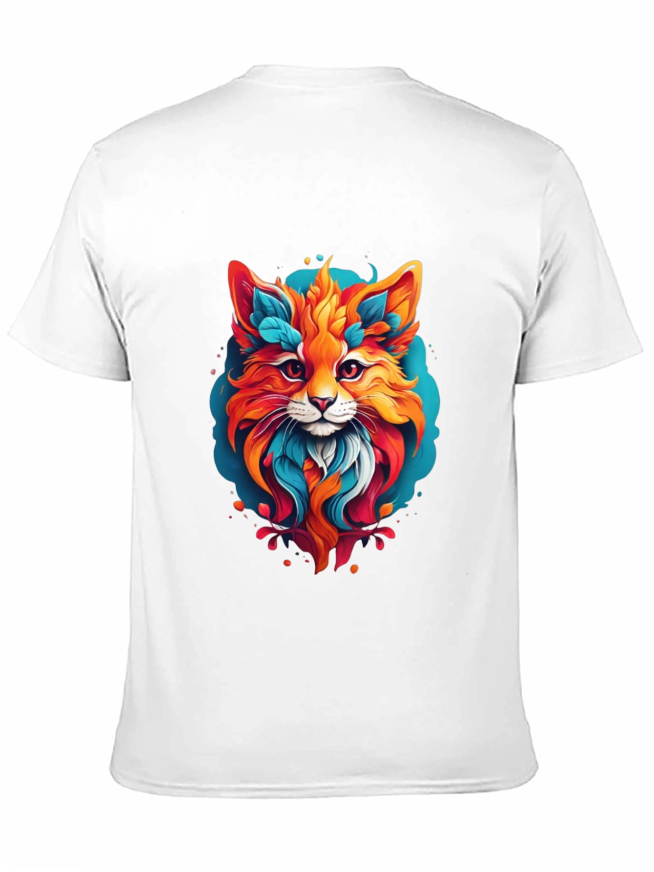 Vibrant Fox Graphic Black T-Shirt