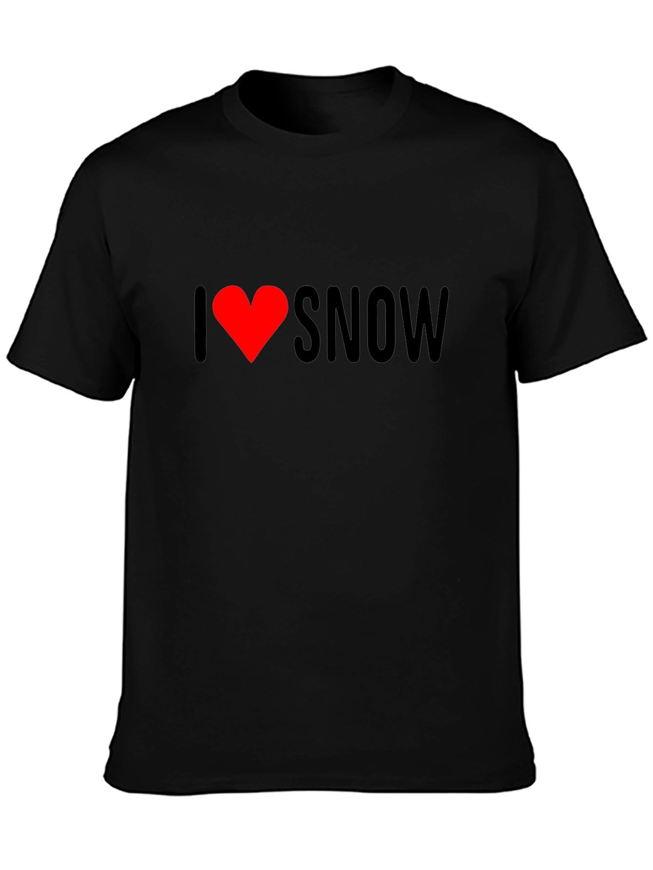 I Love Snow Graphic Tee - Stylish Black T-Shirt