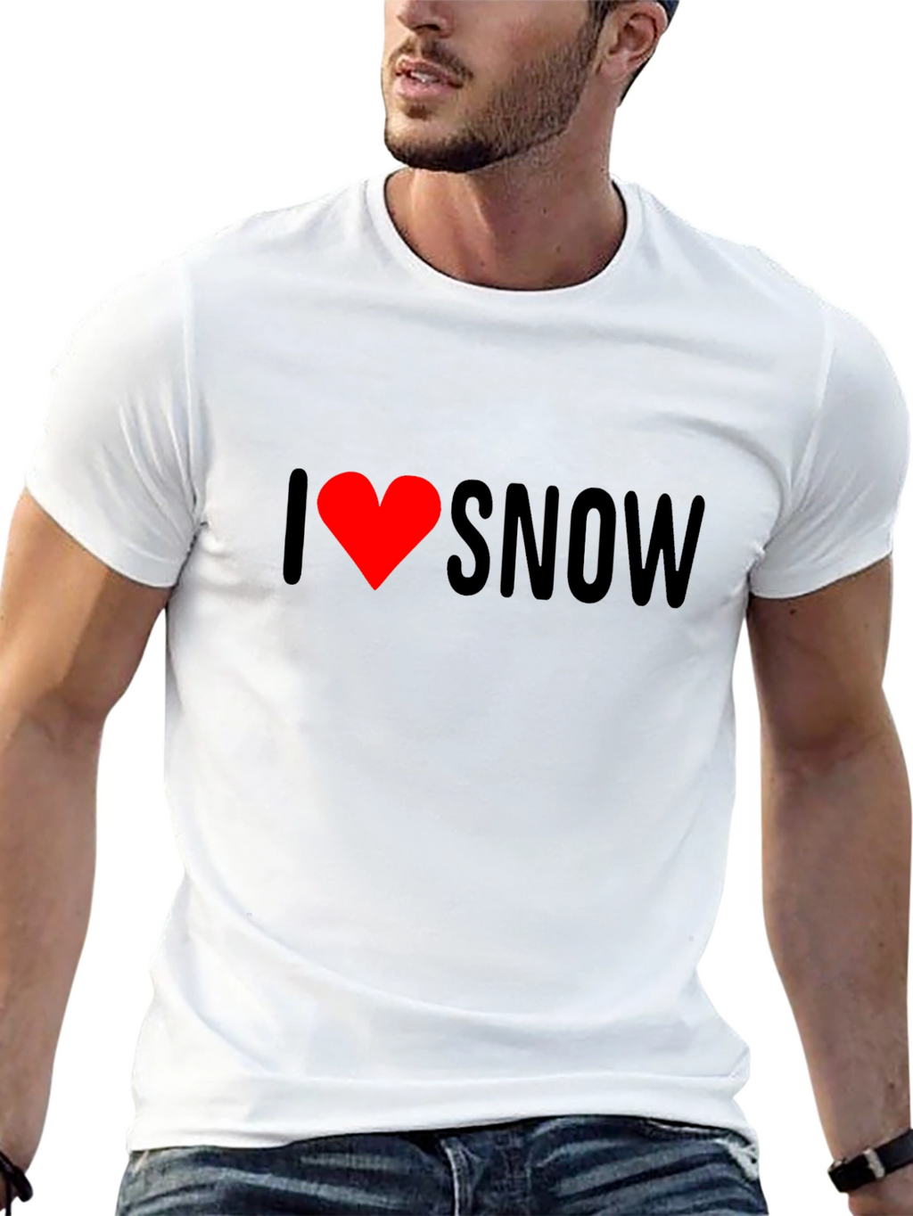I Love Snow Graphic Tee - Stylish Black T-Shirt