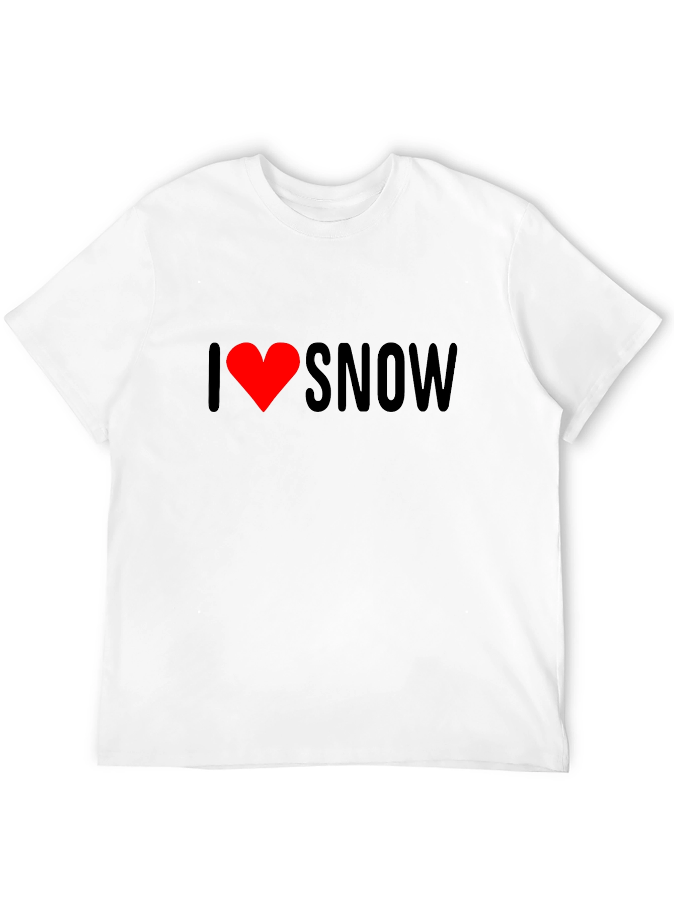 I Love Snow Graphic Tee - Stylish Black T-Shirt