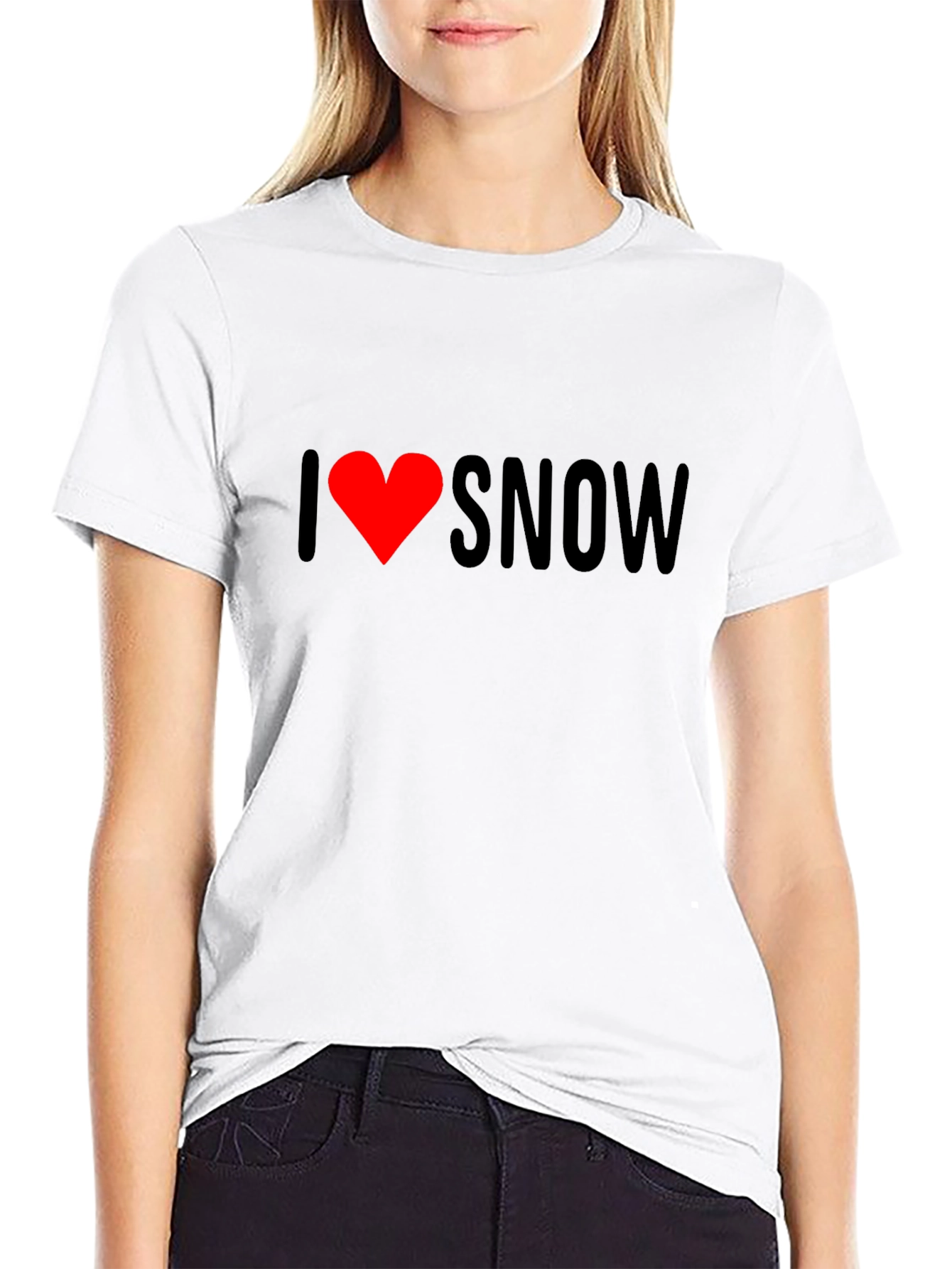I Love Snow Graphic Tee - Stylish Black T-Shirt