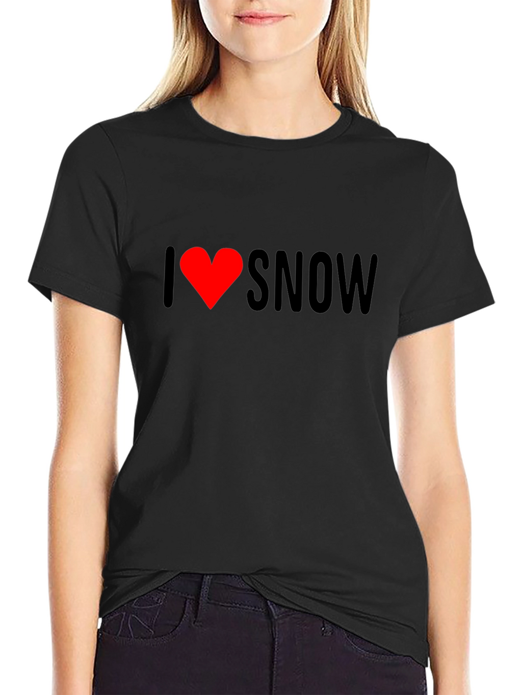 I Love Snow Graphic Tee - Stylish Black T-Shirt