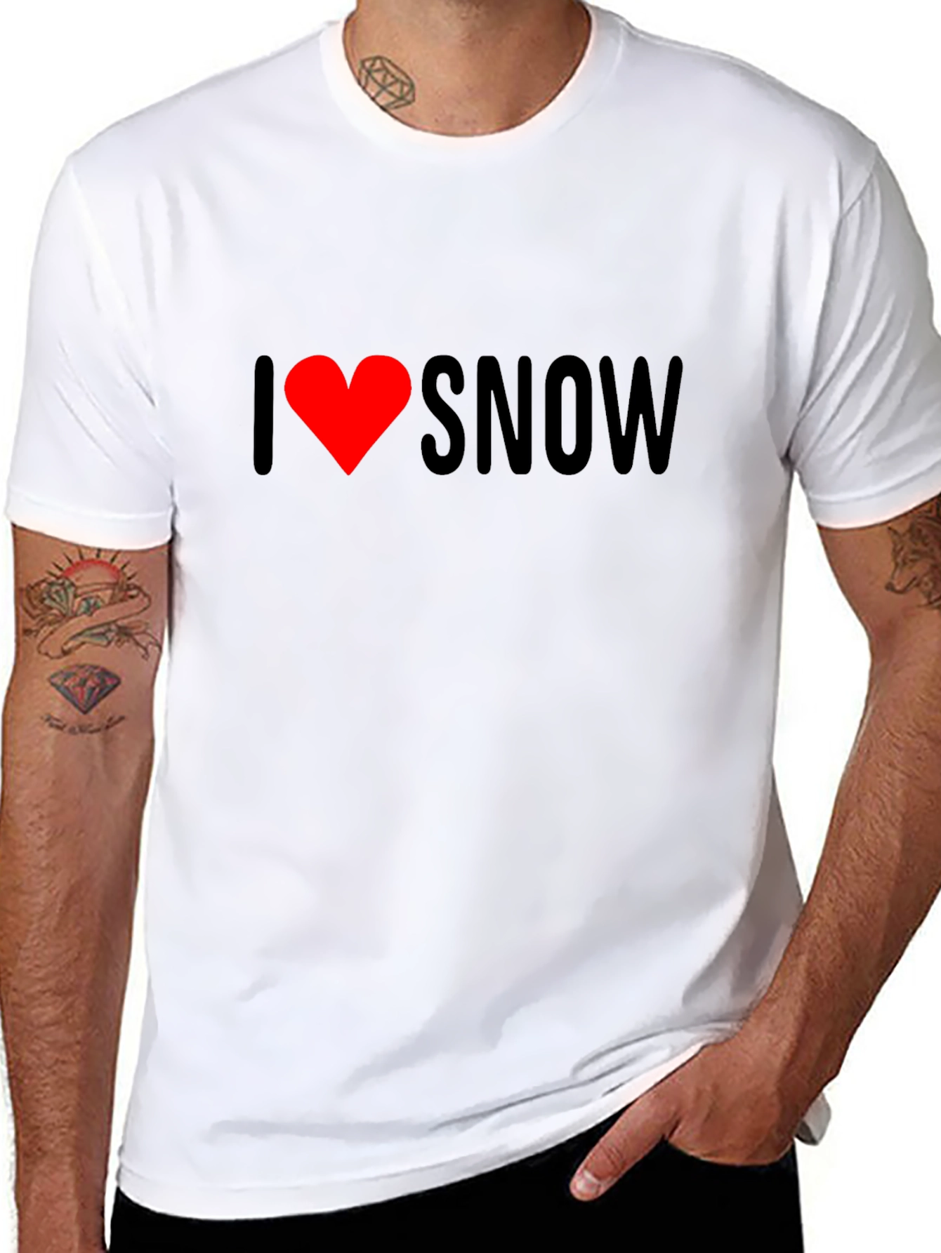 I Love Snow Graphic Tee - Stylish Black T-Shirt