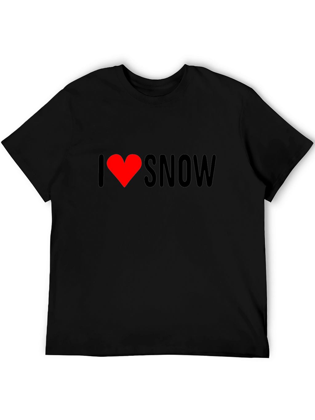 I Love Snow Graphic Tee - Stylish Black T-Shirt
