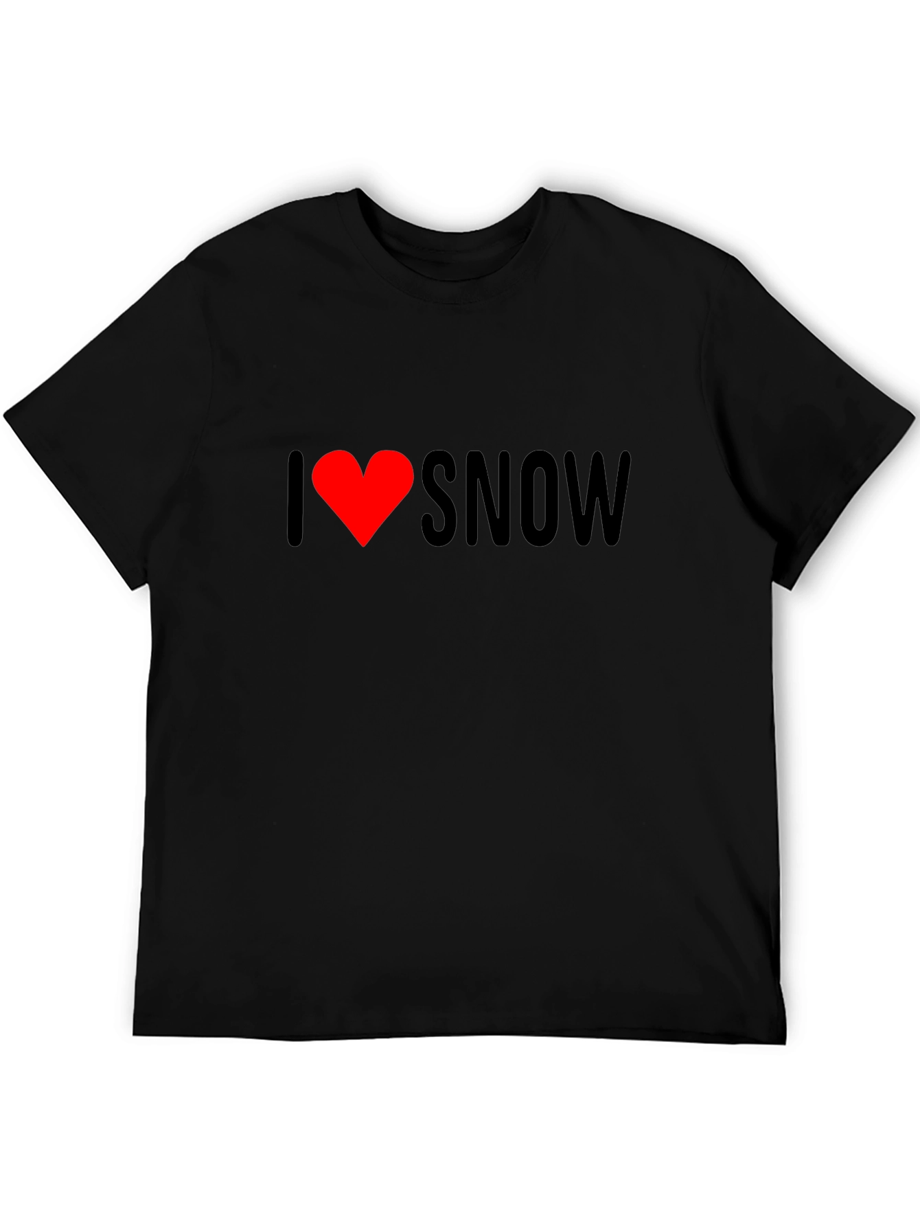I Love Snow Graphic Tee - Stylish Black T-Shirt