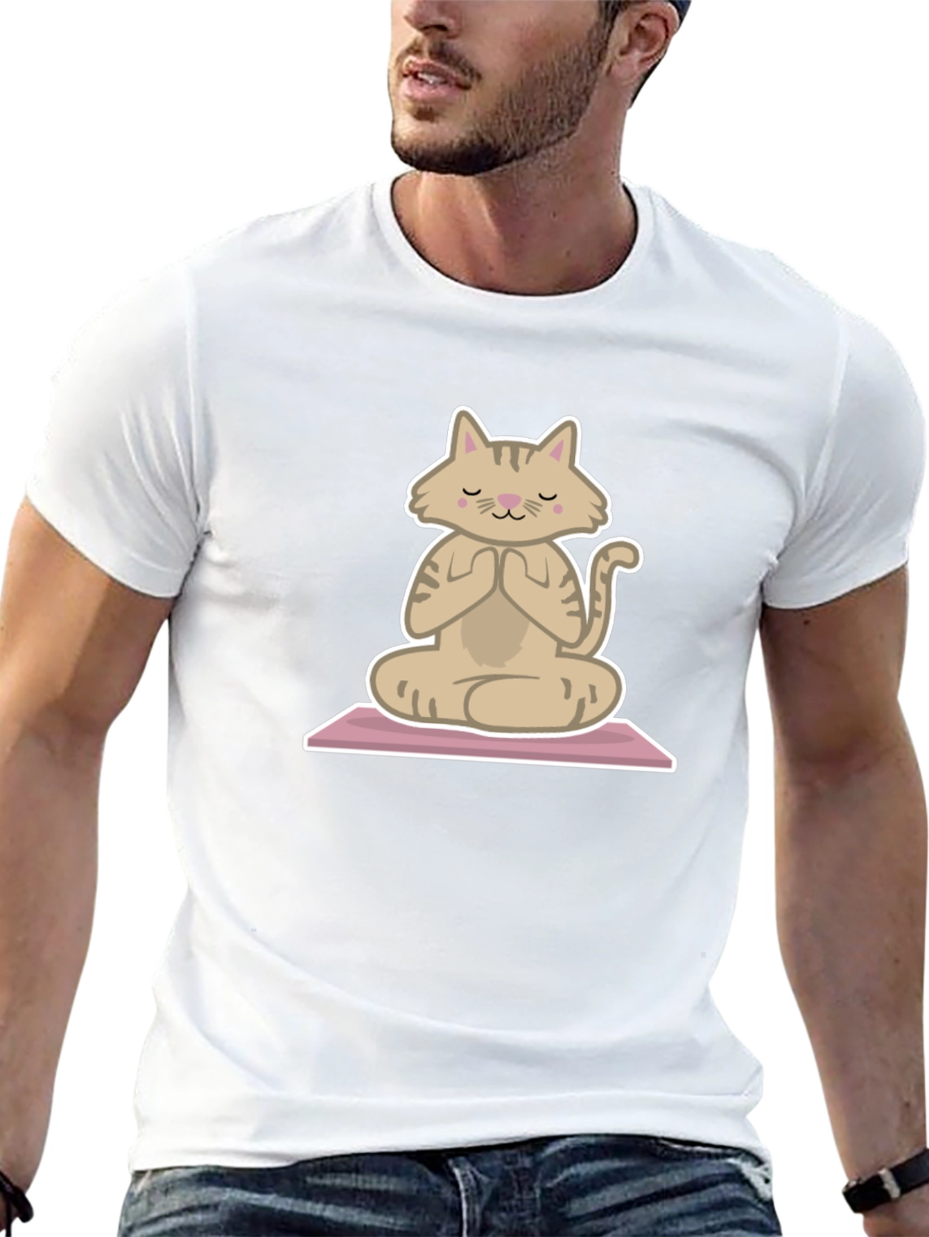 Zen Cat T-Shirt - Meditating Feline Tee