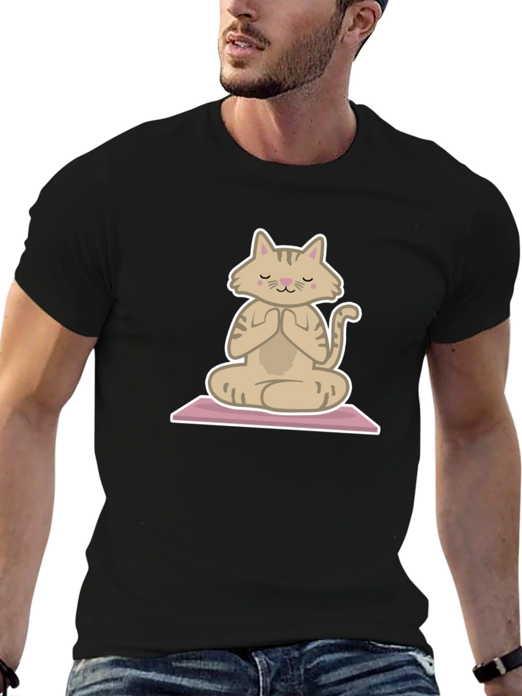 Zen Cat T-Shirt - Meditating Feline Tee