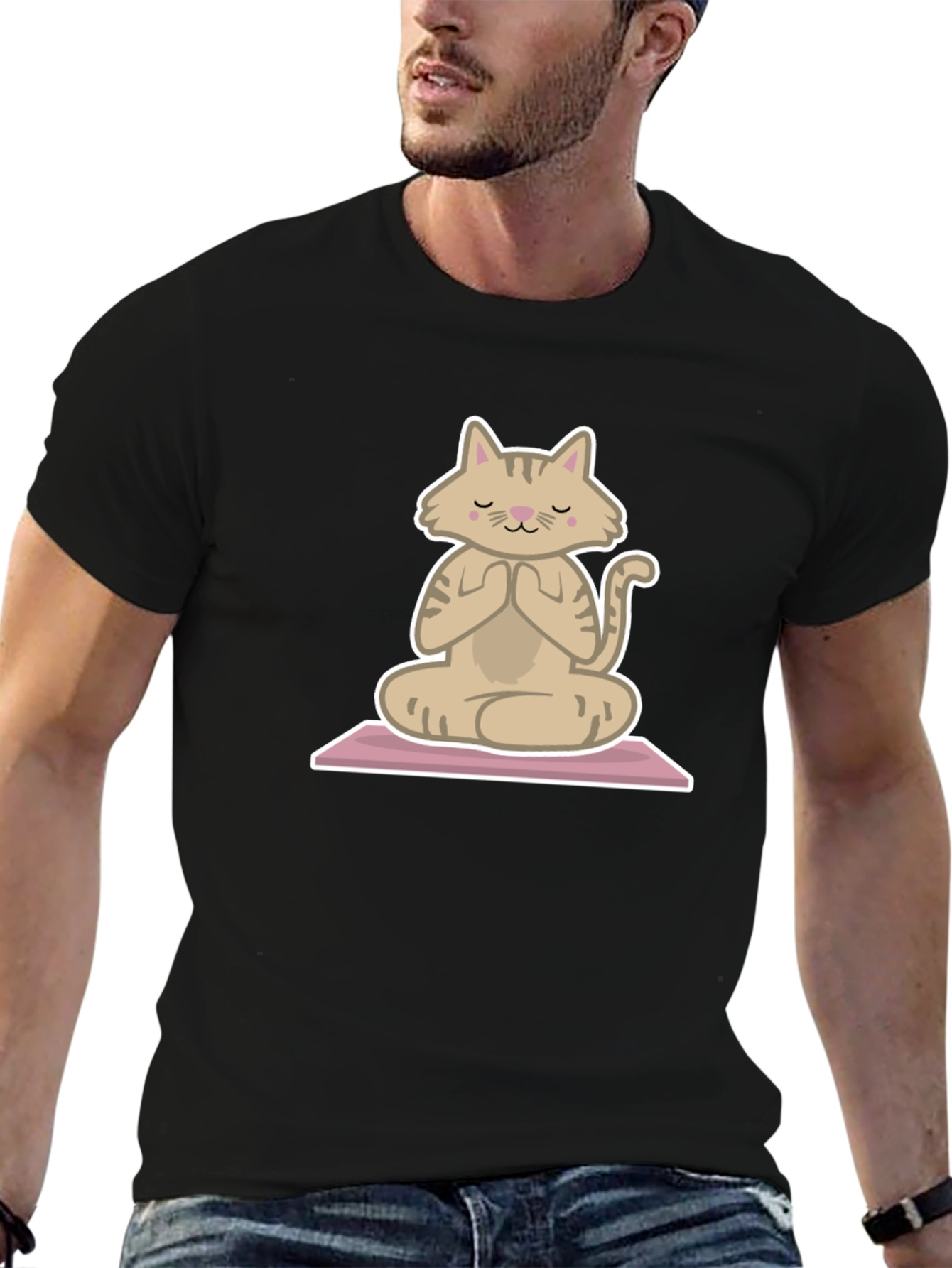 Zen Cat T-Shirt - Meditating Feline Tee