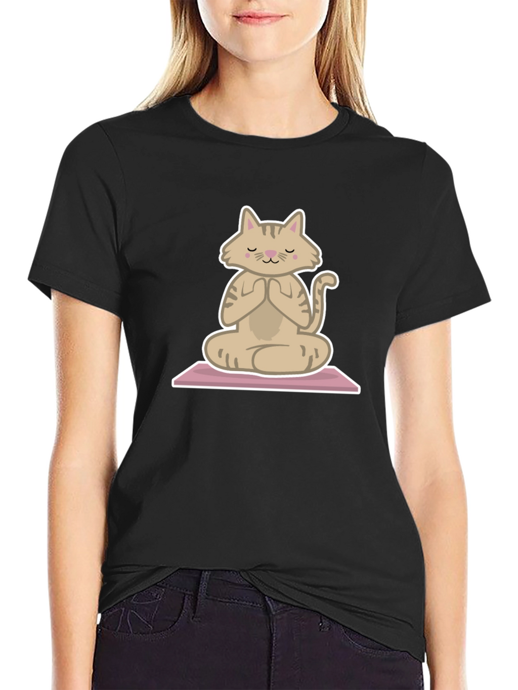 Zen Cat T-Shirt - Meditating Feline Tee
