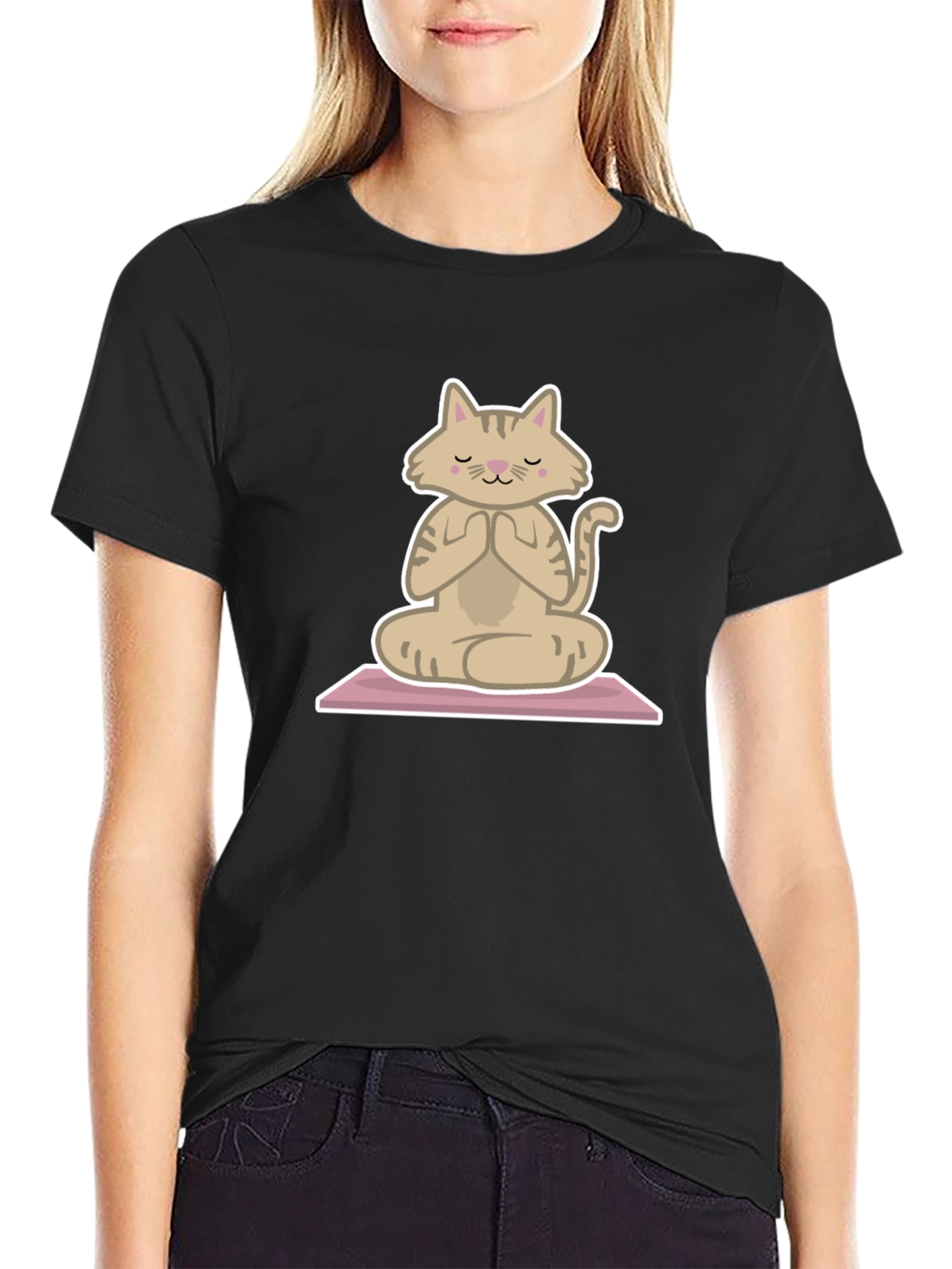 Zen Cat T-Shirt - Meditating Feline Tee