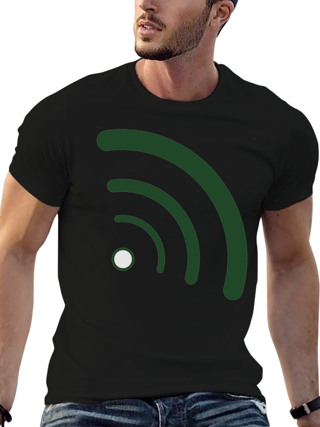 Wifi Symbol Black T-Shirt