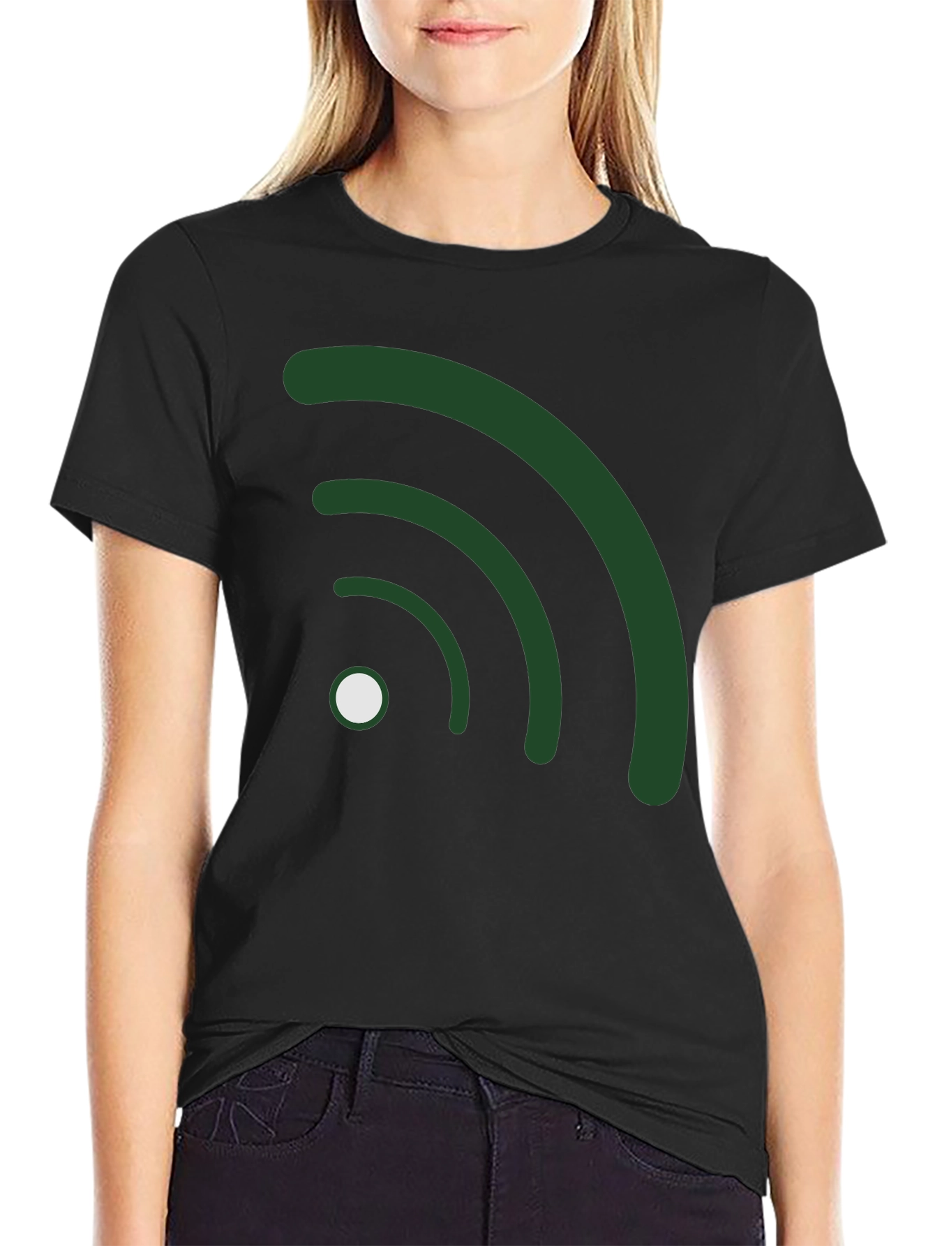 Wifi Symbol Black T-Shirt