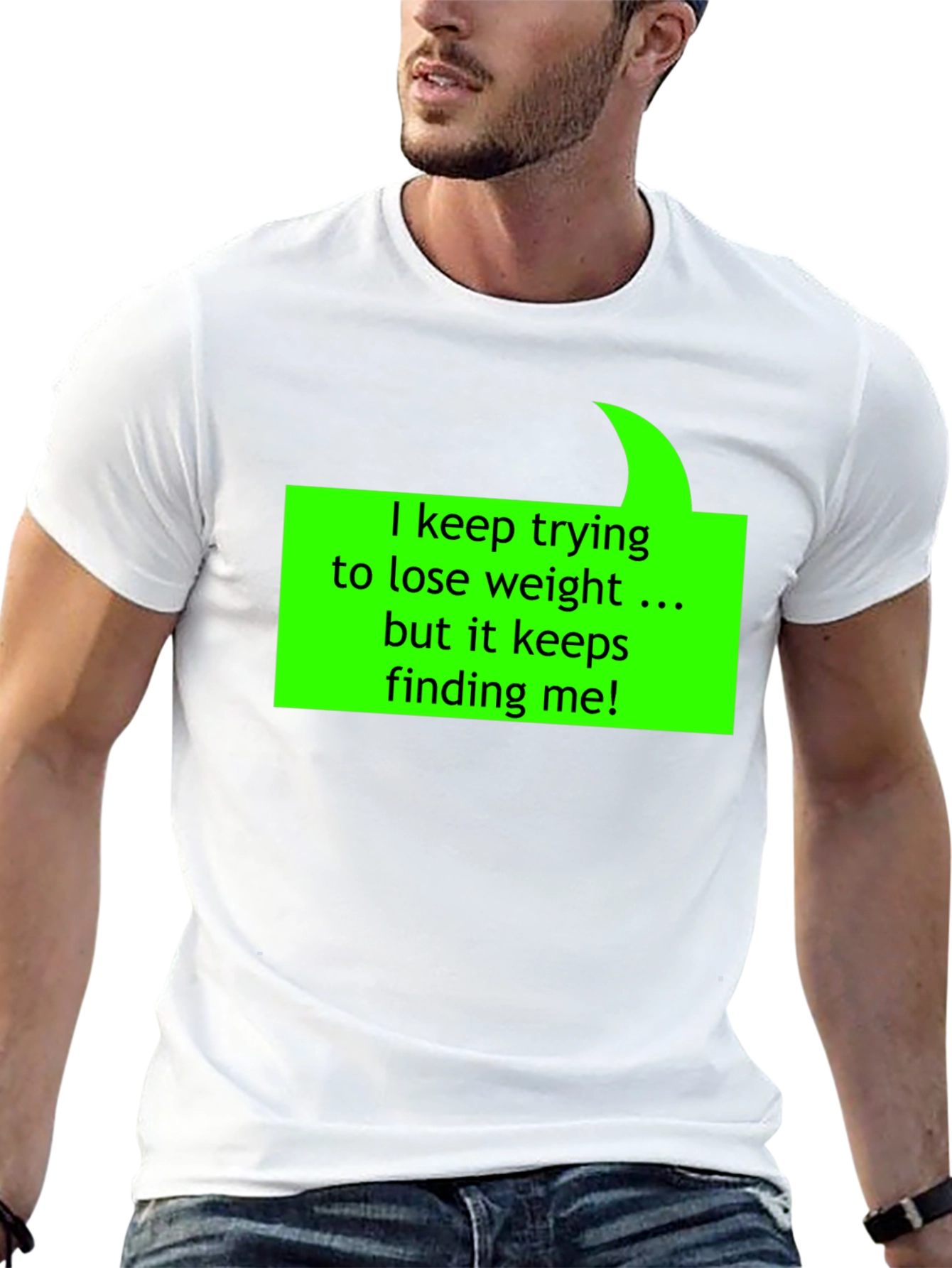 Humorous Weight Loss Quote T-Shirt - Black