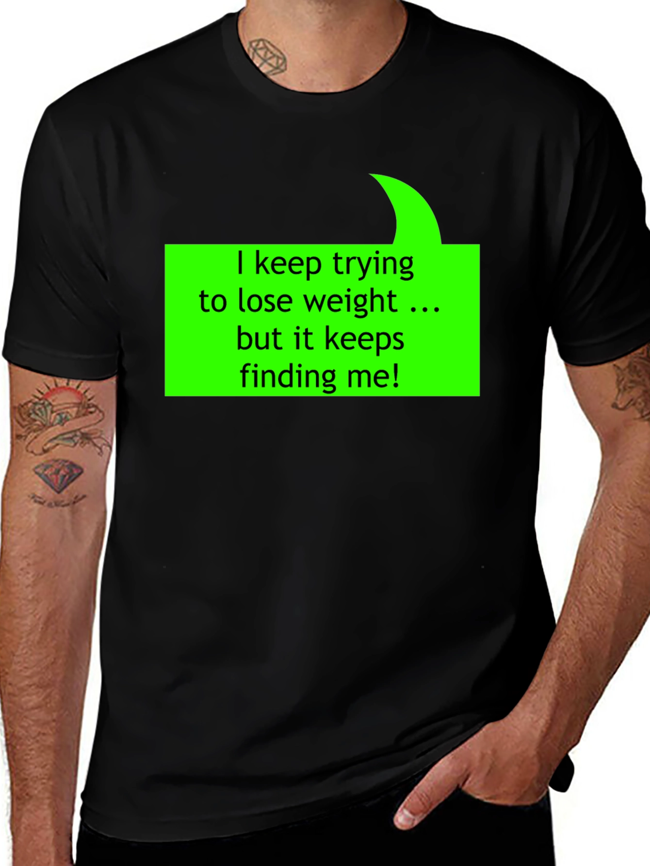 Humorous Weight Loss Quote T-Shirt - Black