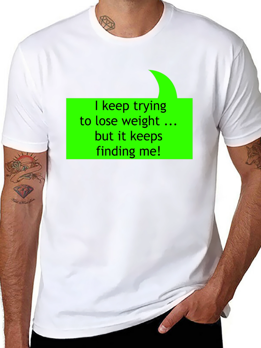 Humorous Weight Loss Quote T-Shirt - Black