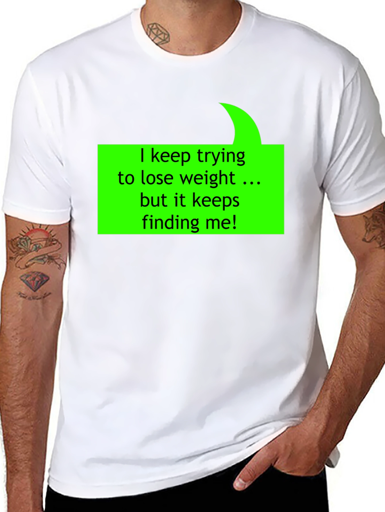 Humorous Weight Loss Quote T-Shirt - Black