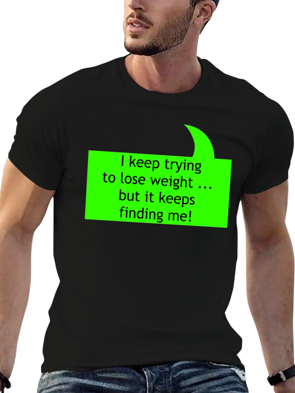 Humorous Weight Loss Quote T-Shirt - Black