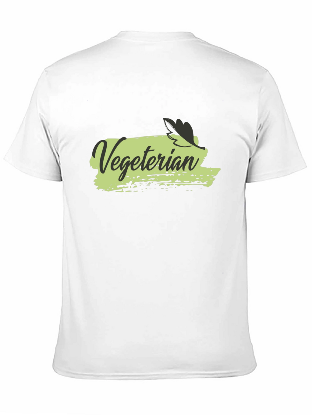 Vegetarian T-Shirt Black Cotton Crew Neck Casual Wear