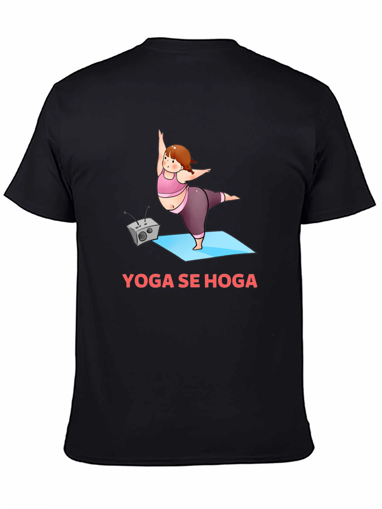 Yoga Se Hoga Graphic Tee - Black Cotton Blend T-Shirt
