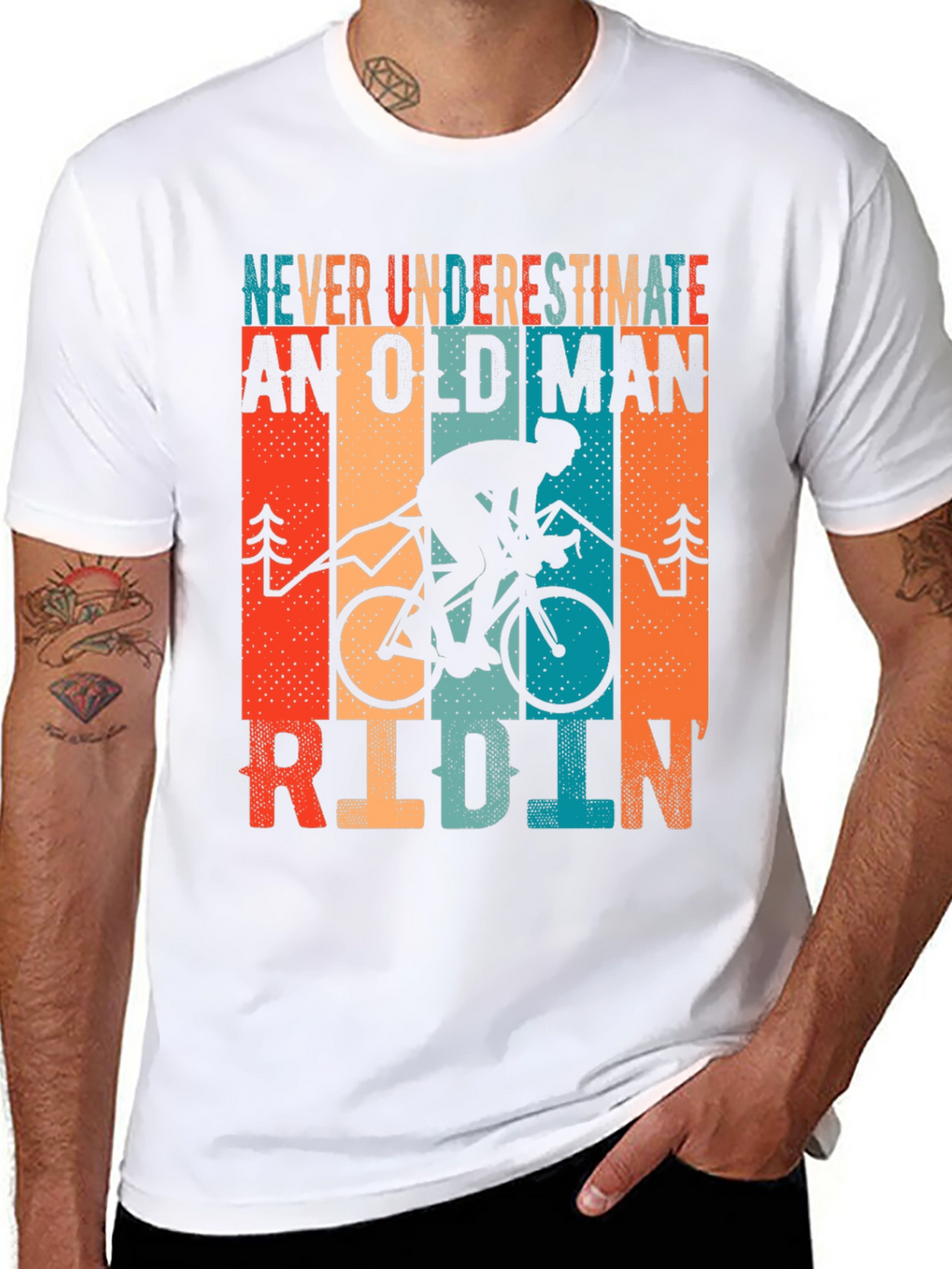 Old Man Riding Bike Graphic T-Shirt