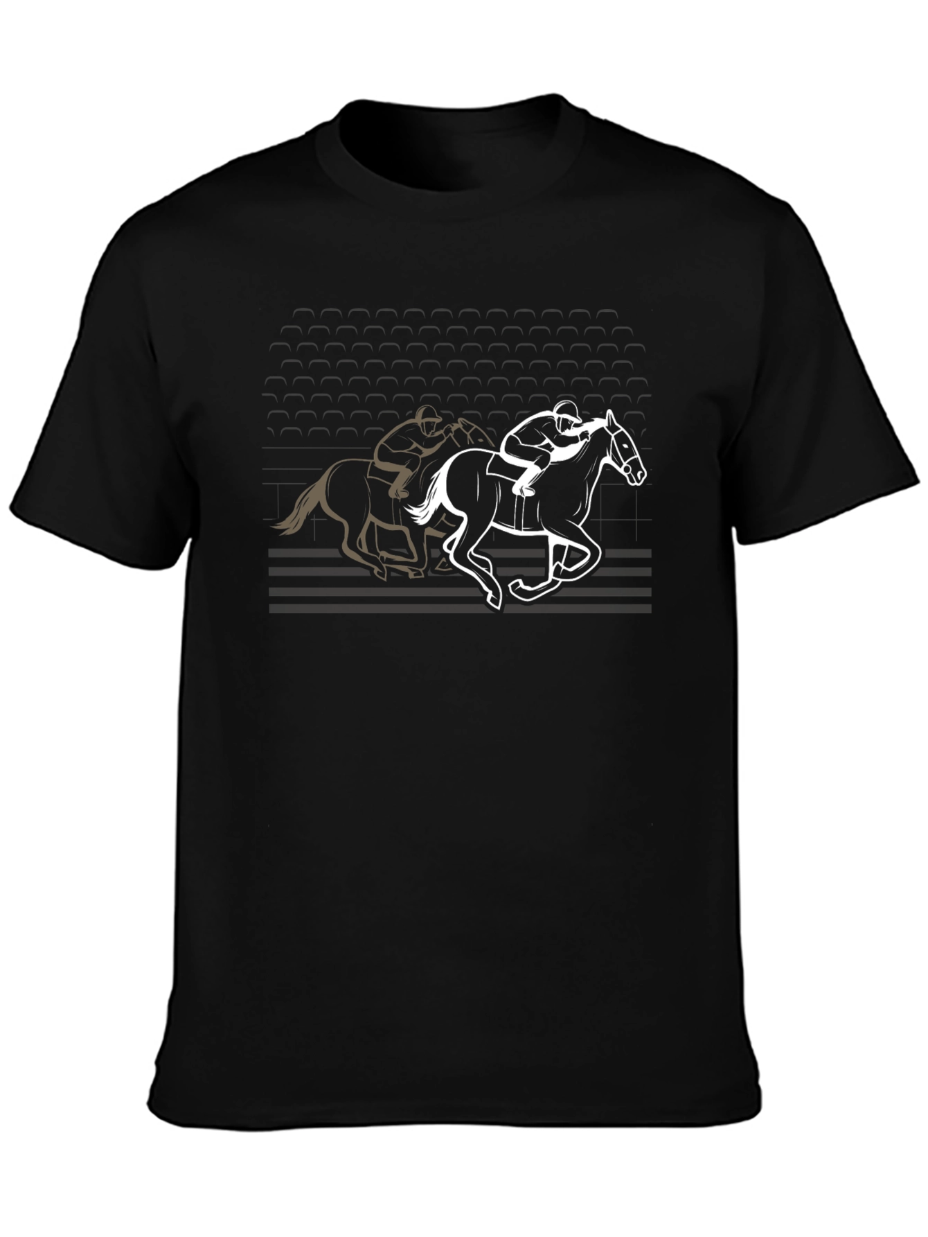 Equestrian Race T-Shirt - Black Graphic Tee