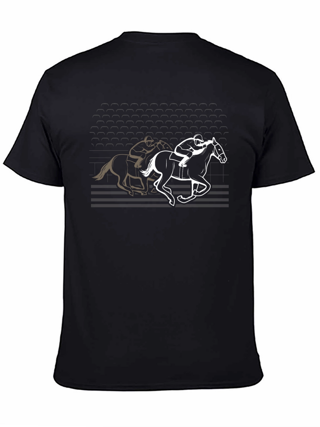 Equestrian Race T-Shirt - Black Graphic Tee