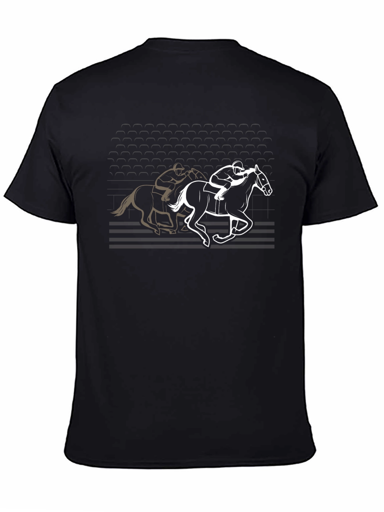 Equestrian Race T-Shirt - Black Graphic Tee