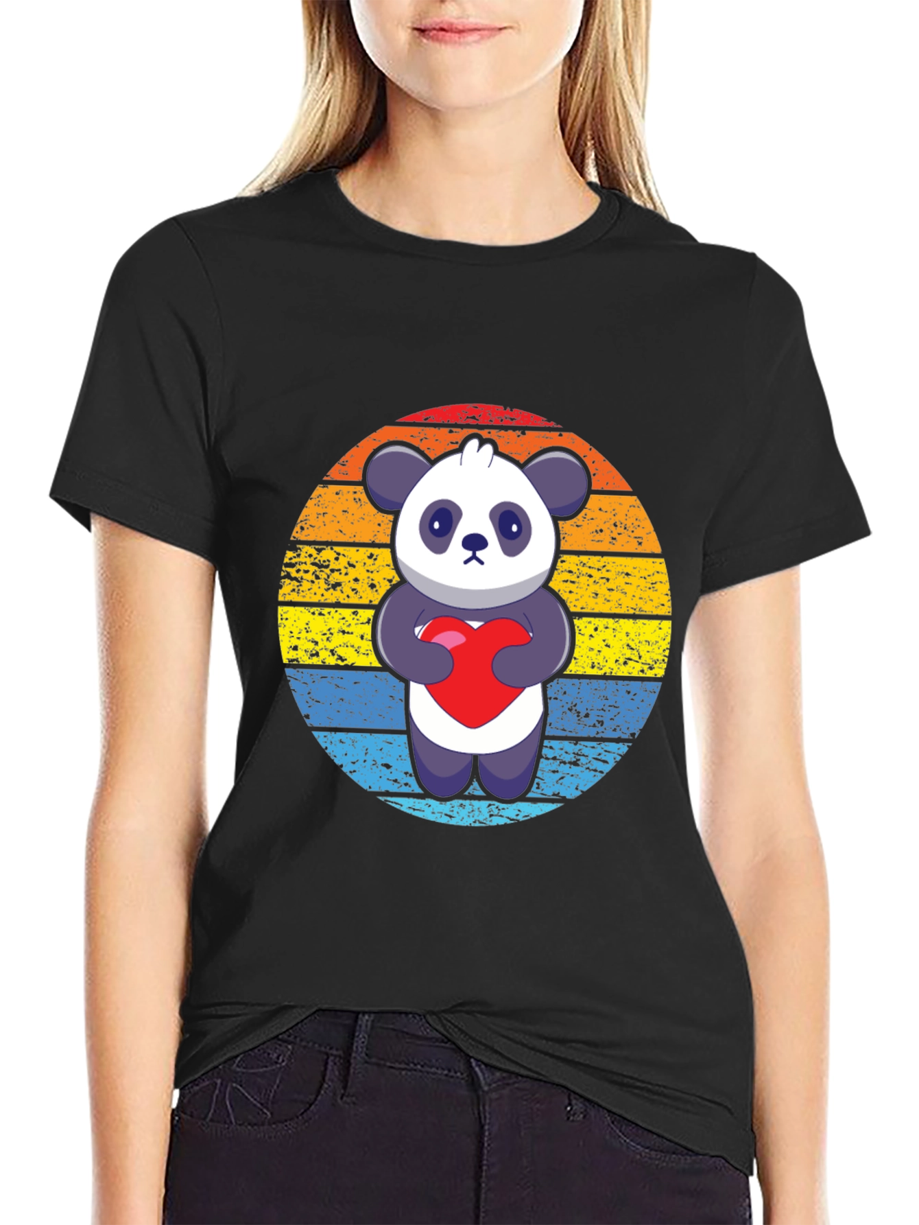 Panda Love Graphic Tee - Mens Black T-Shirt