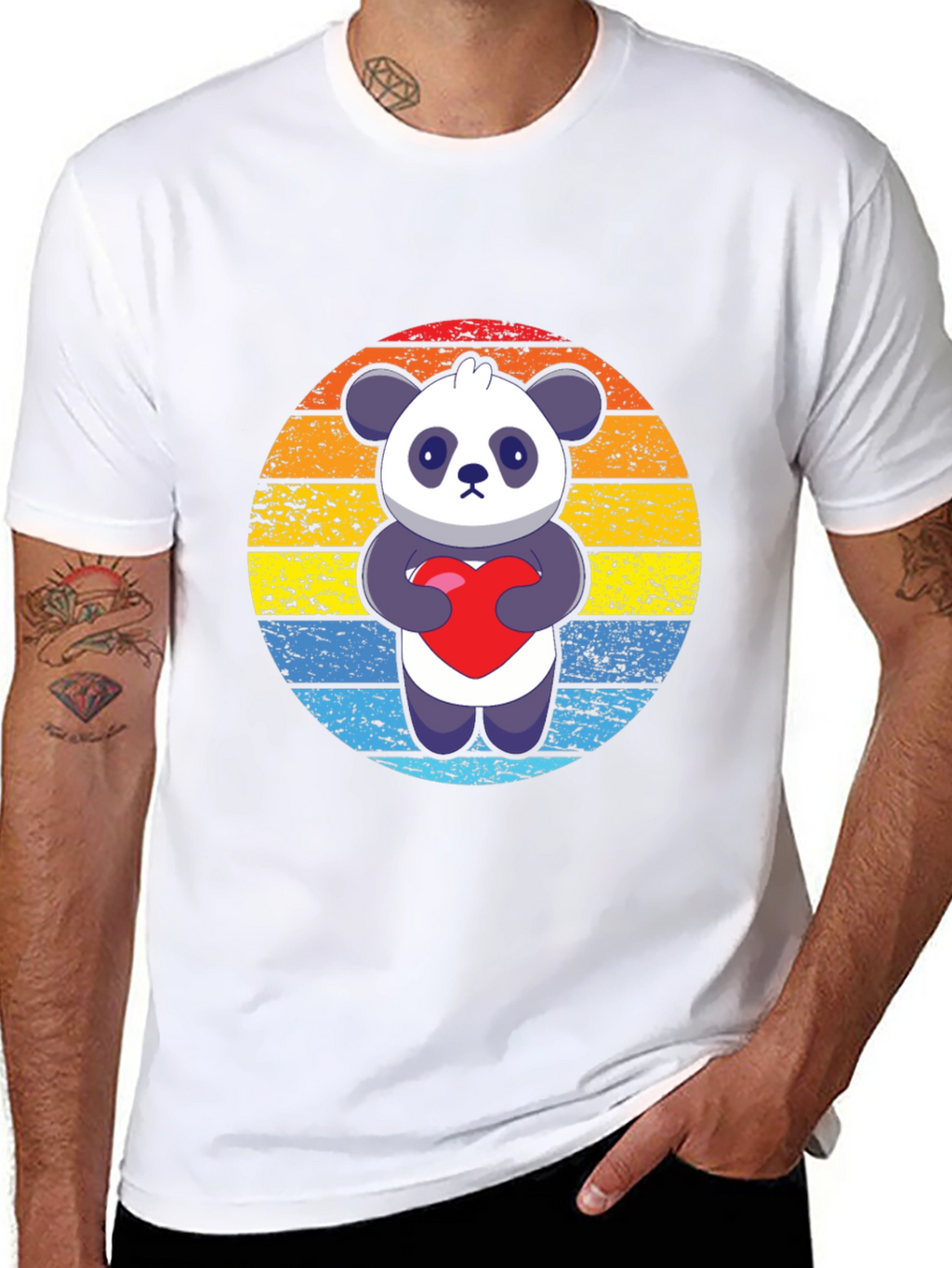 Panda Love Graphic Tee - Mens Black T-Shirt