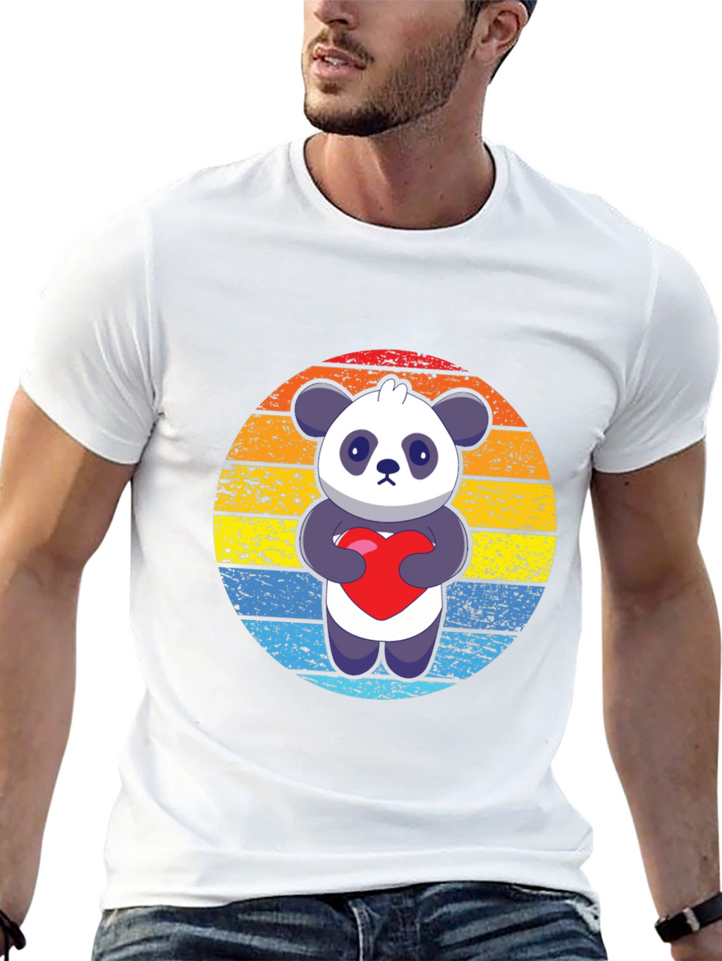 Panda Love Graphic Tee - Mens Black T-Shirt