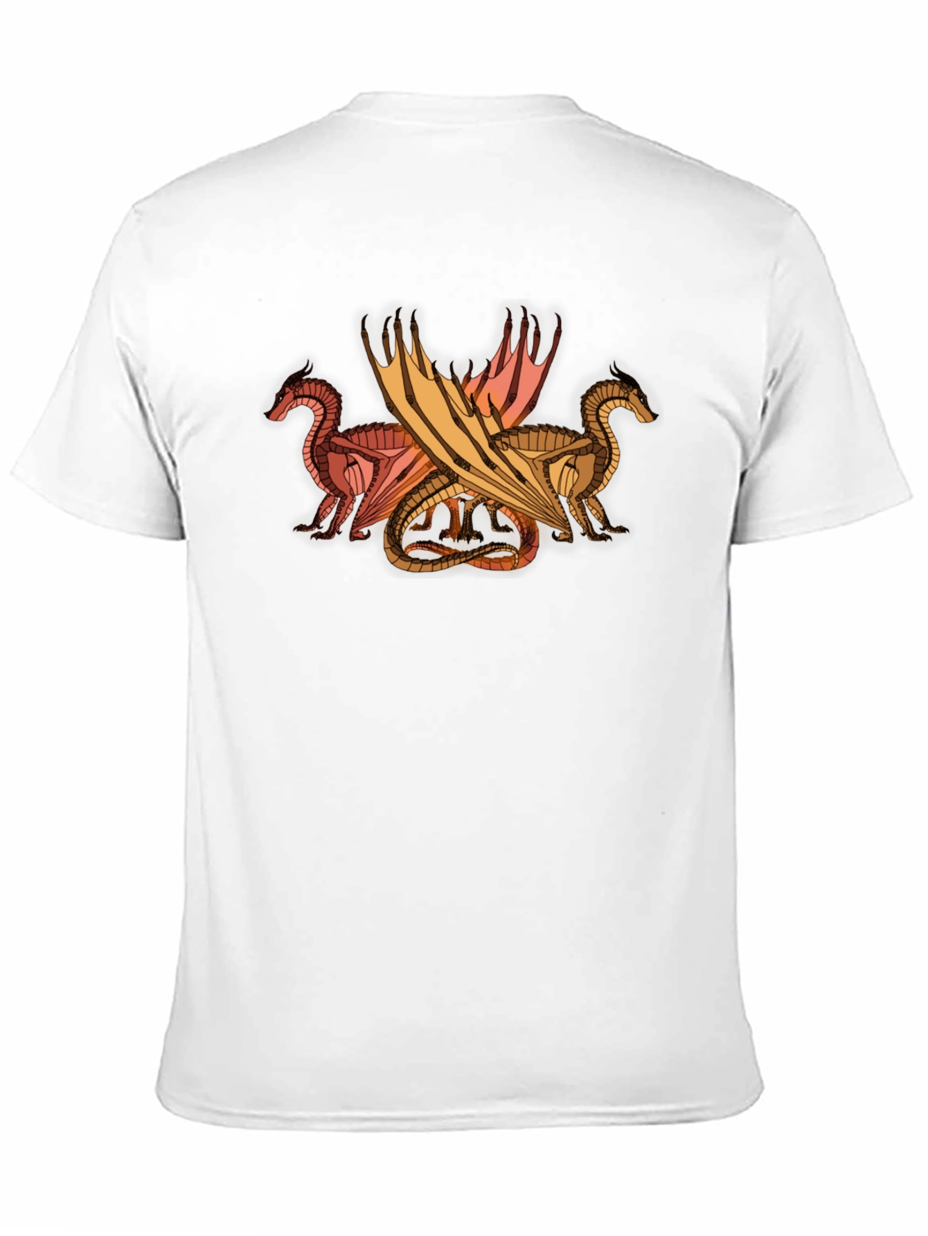 Dragon Trio Graphic Tee - Black Cotton T-Shirt