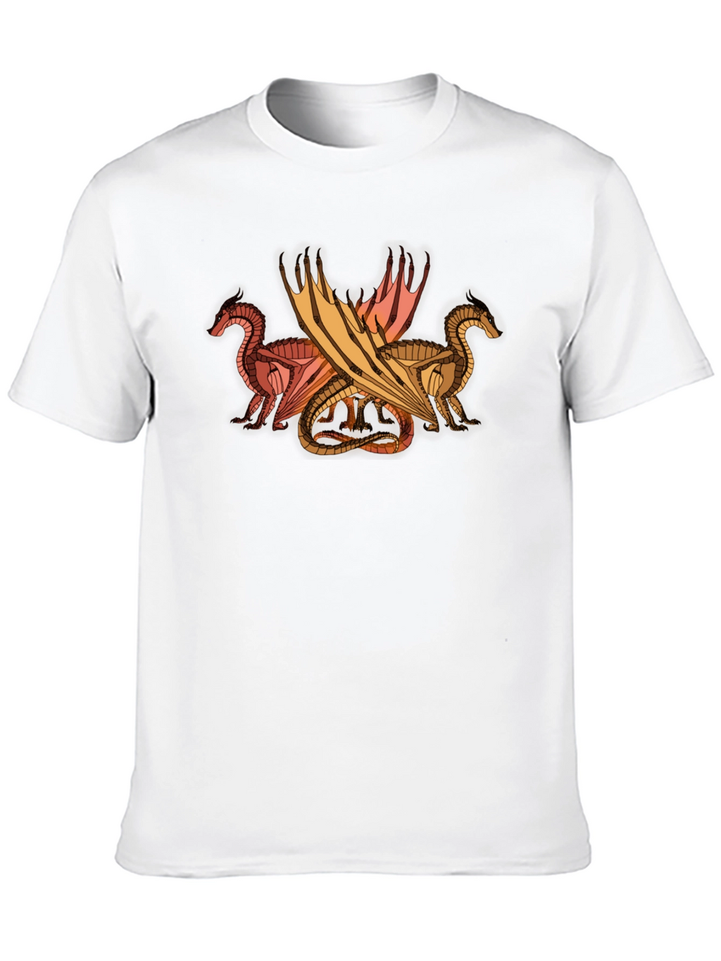 Dragon Trio Graphic Tee - Black Cotton T-Shirt